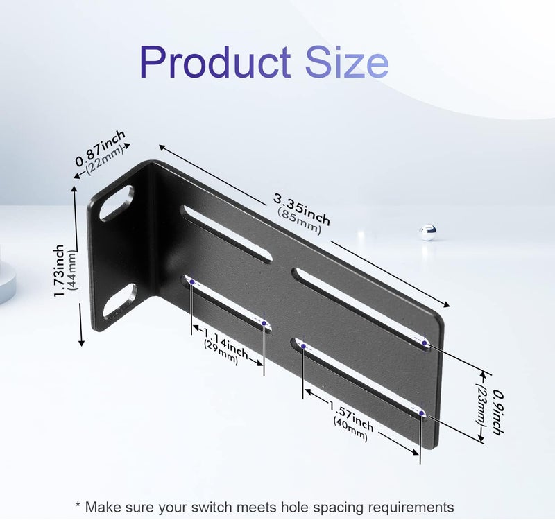 PhyinLan Rack Mount Kit Universal Adjustable 19 Inch Rack Ears for HP/ProCurve/Aruba/OfficeConnect/HPE and Other Switches - Image 2